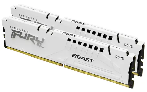 Kingston Fury Beast Weiß 32 GB (2 x 16 GB) DDR5 6000 MHz / CL30 / DIMM / On-Die ECC / EXPO / 1,35 V