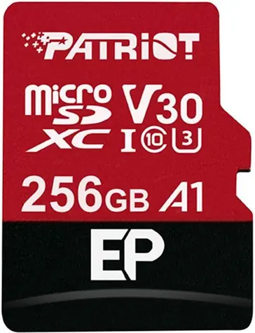Patriot EP-Serie microSDXC 256 GB mit Adapter / UHS-I V30 / U3 / A1 / Klasse 10