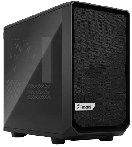 Fractal Design Meshify 2 Nano TG Dark Tint schwarz / Mini-ITX / 2x USB-A / 1x USB-C 3.2 / ohne Netzteil / transparente Seite