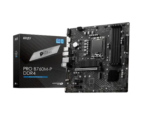 MSI PRO B760M-P DDR4 / B760 / LGA1700 / 4x DDR4 / PCIEx16 / GLAN / mATX