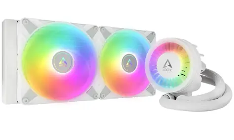 ARCTIC Liquid Freezer III - 280 A-RGB weiß / 2x 140 mm / 22,5 dB bei 1900 U/min / 69,9 CFM / AMD + Intel