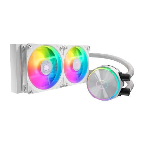 Cooler Master PL240 Flux weiß / 2x 120 mm / 2300 U/min bei 32 dB / 72,4 CFM / AMD + Intel