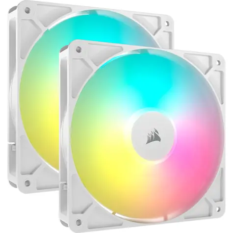Corsair RS140 ARGB 2 Stück weiß / 140 mm / Magnetisches Kuppellager / 330-1700 U/min / 95,5 CFM / 4-Pin
