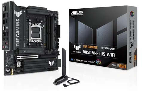 Asus TUF GAMING B850M- PLUS WIFI / B850 / 4X DDR5 / 1x 2,5GLAN / Wi-Fi 6E / mATX
