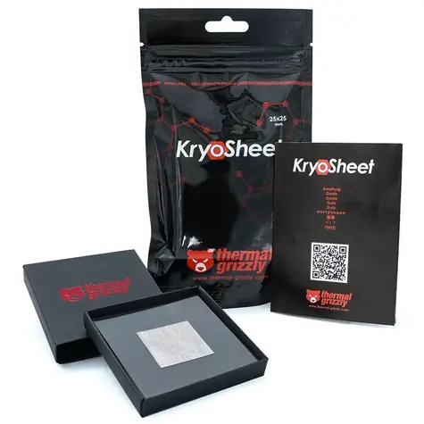 Thermal Grizzly KryoSheet (25 x 25 x 0,2 mm) / Wärmeleitendes Pad / Graphen / 1 Stk