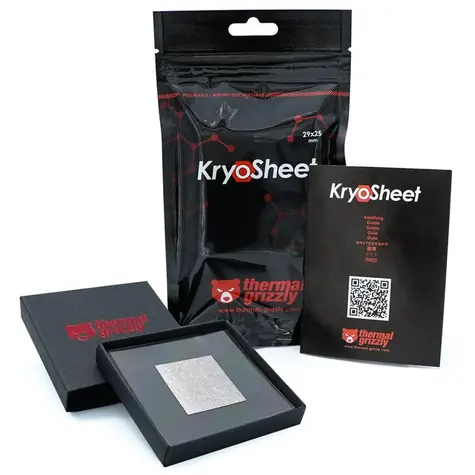 Thermal Grizzly KryoSheet (29 x 25 x 0,2 mm) / Wärmeleitendes Pad / Graphen / 1 Stk