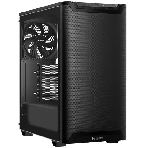 be quiet! Pure Base 501 Airflow TG schwarz / ATX / 2x USB-A 3.0 / 1x USB-C 3.1 / 2x 140mm / ohne Netzteil / transparente Seite