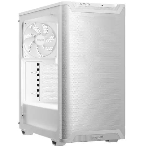 be quiet! Pure Base 501 Airflow TG weiß / ATX / 2x USB-A 3.0 / 1x USB-C 3.1 / 2x 140mm / ohne Netzteil / transparente Seite