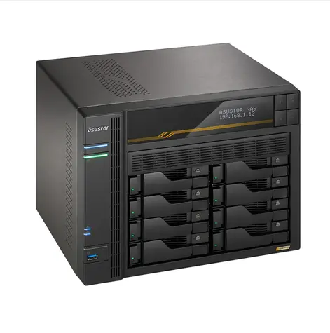 Asustor Lockerstor 8 Gen3 AS6808T 8-Bay / 4X M.2 SSD / 8x 3,5" SATA / AMD V3C14 / 16GB RAM / 5x USB / 2x 2,5/10GLAN 