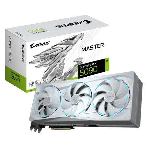 GIGABYTE AORUS GeForce RTX 5090 MASTER ICE 32 GB / 2655 MHz / 32 GB GDDR7 / 512-Bit / 1x HDMI + 3x DP / 1000 W (16)