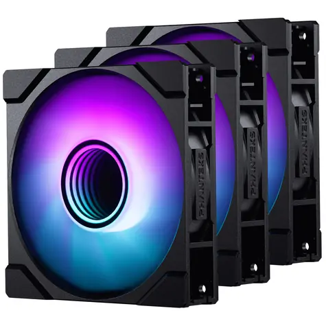 PHANTEKS M25 Gen2 PWM D-RGB 3-tlg. schwarz / 120mm / Hydraulisches Lager / 35,13 dB @ 2000 RPM / 72,72 CFM / 4-Pin PWM + 3-Pin