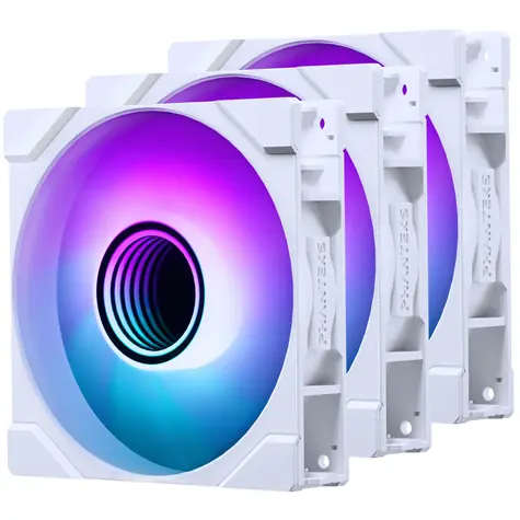 PHANTEKS M25 Gen2 PWM D-RGB 3-tlg. weiß / 120mm / Hydraulisches Lager / 35,13 dB @ 2000 U/min / 72,72 CFM / 4-Pin PWM + 3-Pin