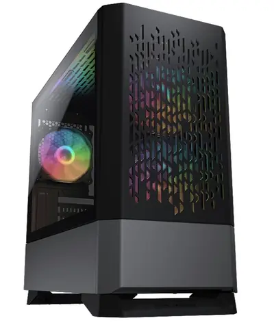 COUGAR MG140 Air RGB schwarz / PC-Gehäuse / Micro-ATX / Mini-ITX / RGB / transparentes Seitenteil / ohne Netzteil 