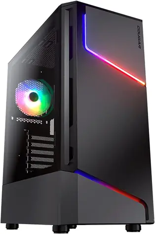 COUGAR MX360 schwarz / ATX / micro-ATX / mini-ITX / RGB / transparentes Seitenteil / ohne Netzteil