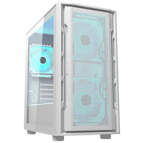 COUGAR Uniface Mini RGB weiß / PC-Gehäuse / Micro-ATX / Mini-ITX / RGB / transparentes Seitenteil / ohne Netzteil