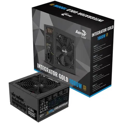 AeroCool Integrator Gold 1000W / ATX / 1000W / 80 PLUS Gold / 120 mm / Modular