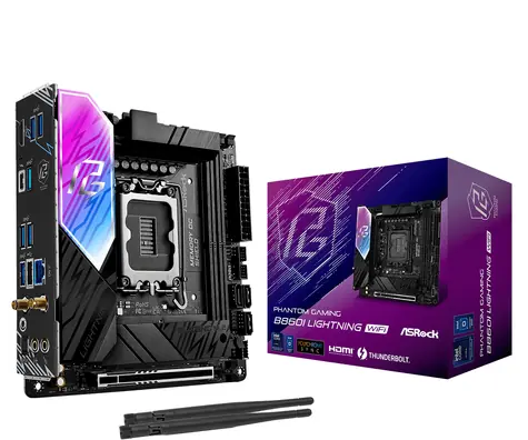 ASRock B860I Lightning WiFi / B860 / LGA 1851 / 2x DDR5 / PCIEx 16 / 2.5GLAN / Wi-Fi / Mini-ITX