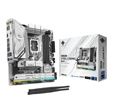 ASRock B860M Steel Legend WiFi / B860 / LGA 1851 / 4X DDR5 / PCIEx 16 / 2.5GLAN / Wi-Fi / mATX
