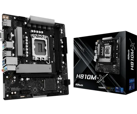 ASRock H810M-X / H810 / LGA 1851 / 2x DDR5 / PCIEx 16 / 2,5GLAN / mATX