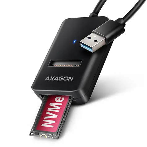 Axagon ADM2-AM USB-A 10Gbps - M.2 NVMe & SATA SSD Adapter, USB-A Kabel 10cm