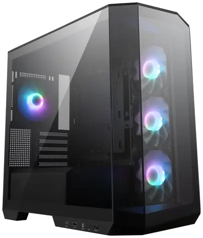 MSI MAG PANO M100R PZ schwarz / ATX / 1x USB 3.2 USB-C & 1x USB 3.2 / 4X 120 ARGB / ohne Netzteil / transparentes Seitenteil
