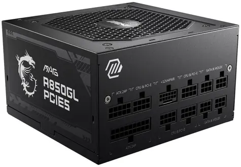 MSI MAG A850GL PCIE5 II schwarz / 850W / 120mm / ATX3.0 / aktives PFC / 80PLUS Gold 