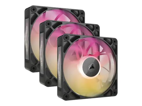 Corsair iCUE LINK RX120 RGB Max 3 Stück schwarz / 120 mm / 29,5 dB @ 2400 U/min / 71,3 CFM / PWM