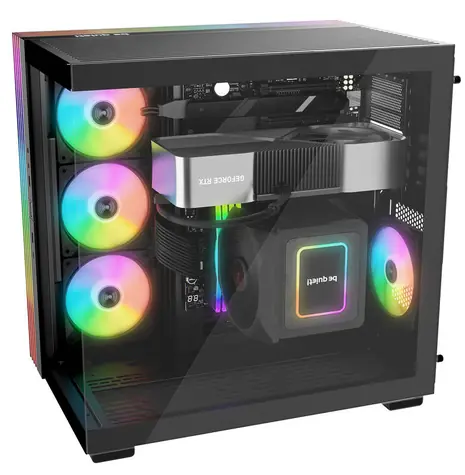 be quiet! Light Base 600 LX ARGB schwarz / ATX / 2x USB-A / 1x USB-C / 4X 120mm / ohne Netzteil / transparentes Seitenteil
