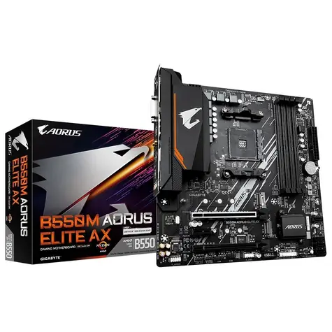 GIGABYTE B550M Aorus Elite Ax / AM4 / 4X DDR4 / 4X SATA / USB / 3x PCIE x16 / 1x GLAN / 2x M.2 / mATX