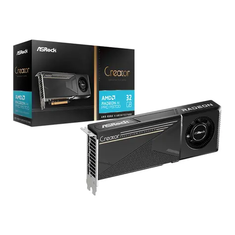 ASRock Radeon AI PRO R9700 Creator / 1660 MHz / 32 GB GDDR6 / 256 Bit / 4X DisplayPort