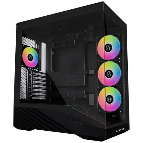 Lian Li Vector V100 schwarz / ATX / mATX / Mini-ITX / 2x USB 3.0 + 1x USB 3.1 / ATX / RGB / ohne Netzteil / transparente Seitenwand