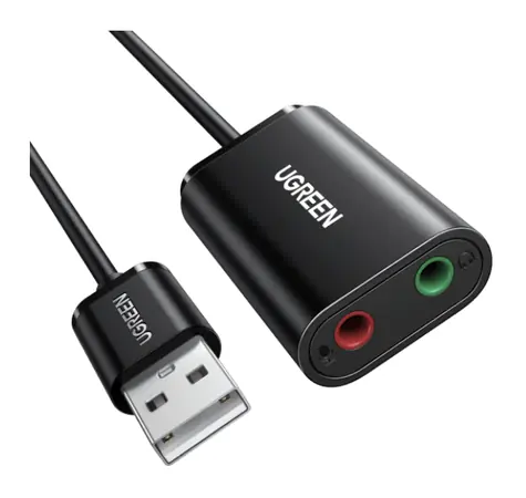 Externe Ugreen USB-Soundkarte / 3,5-mm-Miniklinkenanschluss / 15 cm 