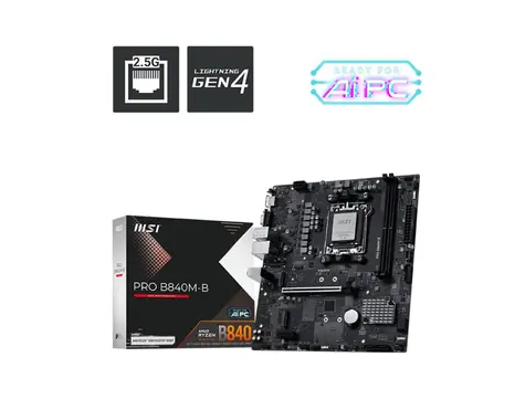 MSI PRO B840M-B / B840 / 2x DDR5 / 1x 2.5GLAN / mATX 