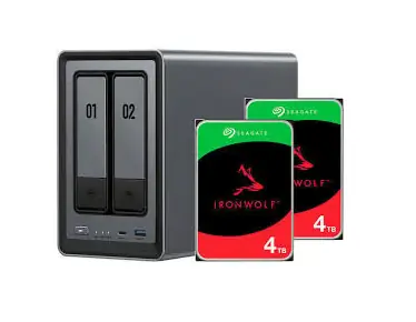 Ugreen NASync DXP2800 Seagate IronWolf HDD Bundle / 8 TB / NAS / USB-A / USB-C / HDMI / RJ45