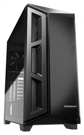 Ausgepackt - COUGAR Dark Blader X5 schwarz / PC-Gehäuse / ATX / Micro-ATX / Mini-ITX / transparente Seitenwand / ohne Netzteil / ausgepackt