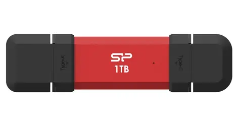 Silicon Power DS72 1 TB rot / USB-A + USB-C 3.2 Gen 2 / R: 1050 MB/s / Schreiben: 850 MB/s