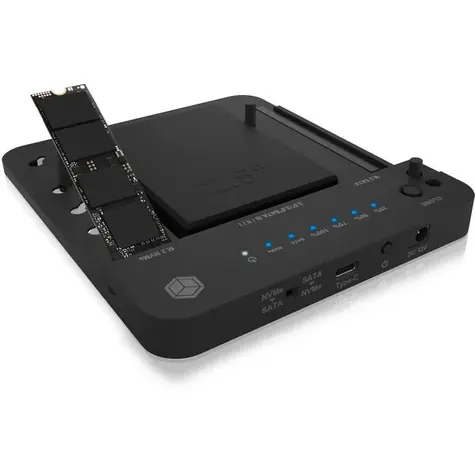 Icy Box IB-2915MSCL-C31 schwarz / Klon- und Dockingstation / M.2 NVMe & SATA 2,5"/3,5" SSD/HDD