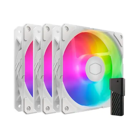 Cooler Master SickleFlow Edge 120 ARGB 3er-Pack, schwarz / 120 mm / Loop Dynamic Bearing / 32,8 dB bei 2500 U/min / 70,7 CFM / 4-Pin 