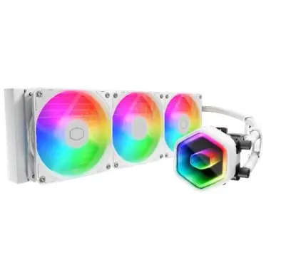 Cooler Master MasterLiquid 360 Core II ARGB weiß / 3x 120 mm / Gleitlager / 27,2 dB bei 1750 U/min / 71,9 CFM / AMD + Intel