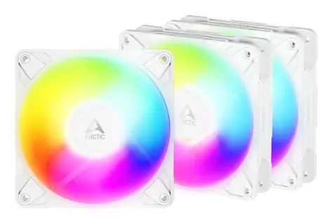 ARCTIC P12 Pro Reverse A-RGB (3 Stück) weiß / 120 mm / PWM PST / 3000 U/min / 73 CFM / 4-polig