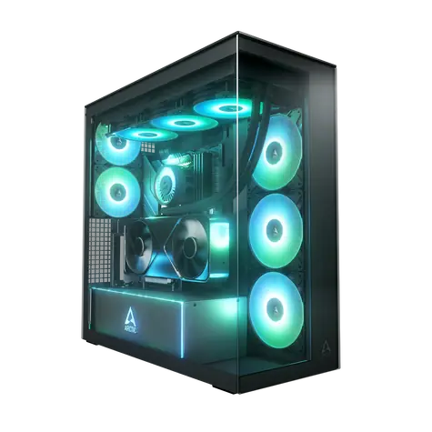 ARCTIC Xtender VG Premium schwarz / PC-Gehäuse / Ohne Netzteil / gehärtetes Glas
