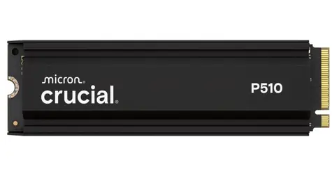 CRUCIAL P510 Kühlkörper 1 TB / M.2 SSD 2280 / PCIe 5.0 / R: 11000 MB/s / Schreiben: 9500 MB/s / 5 Jahre