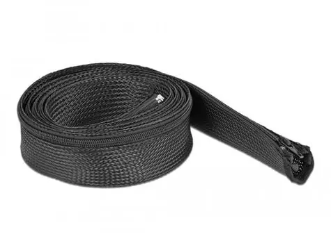 DeLock Geflochtene Scheide mit Reißverschluss, schwarz / 2 m x 50 mm