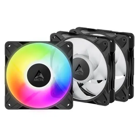 Ausgepackt - ARCTIC P12 Pro A-RGB (3 Stück) schwarz / 120 mm / PWM PST / 3000 U/min / 77 CFM / 4-polig / ausgepackt