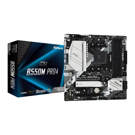 Bazaar - ASRock B550M Pro4 / AMD B550 / DDR4 / SATA III RAID / USB / GLAN / M.2 / sc.AM4 / mATX / Bazaar