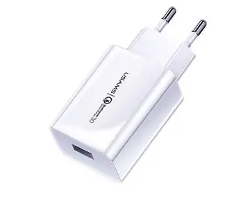 USAMS CC083 Single QC.3 USB Reiseladegerät weiß / 1x USB