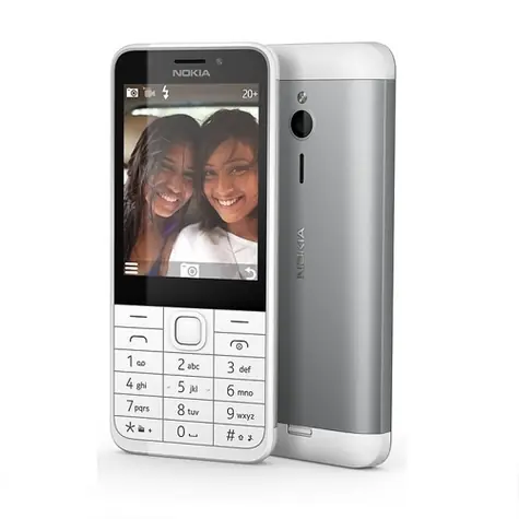 Ausgepackt - HMD Nokia 230 weiß / 2,8" / Dual-SIM / 1200 mAh / microUSB + 3,5-mm-Klinkenanschluss / Bluetooth / ausgepackt