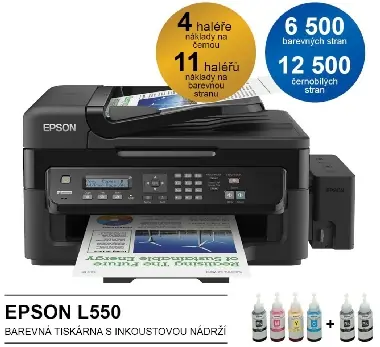 Epson L550 / barevná / inkoustová / multifunkce / fax