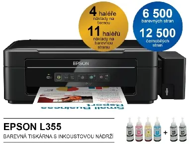 Epson L355 / barevná / inkoustová / multifunkce / Wi-Fi / černá