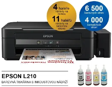 Epson L210 / barevná / inkoustová / multifunkce / černá